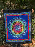 Versatile Tie Dye Sarong Tapestry: 36" x 42" - Wall Hanging Decor for Yoga & Meditation, Curtain, Tablecloth, Scarf, Bandana, Head Wrap - Choose Mandala or Tree Design