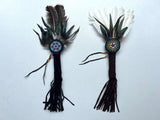 Handmade Native American Feather Fan - Elegant Prayer Accessory in Brown or White
