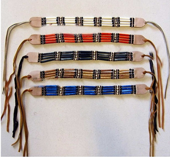 Indian Beaded Bone Choker: Unique Random Color Selection