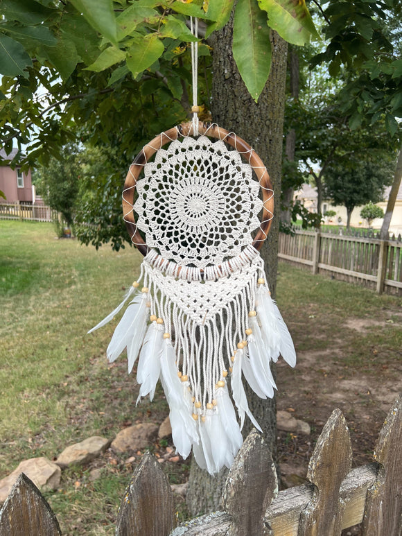 Dream Catcher Rattan Mandala Crochet Net White – 27
