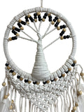 Dream Catcher Rattan Tree of Life White – 9 Inch Handmade Bohemian Wall Hanging for Bedroom & Home Decor