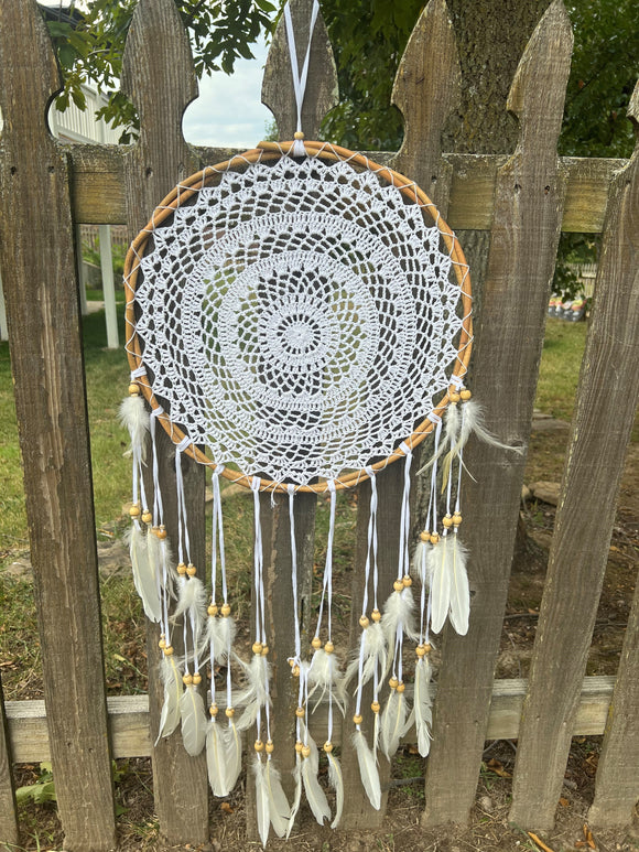 Dream Catcher Rattan Crochet White – Large 40