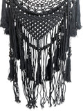 Intricate Black Dream Catcher Mandala Crochet: Large 38" x 12.5" Artistry