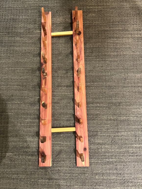 Flute Xiao Shakuhachi display hanging Red Cedar for 10 Flutes Terre.USA