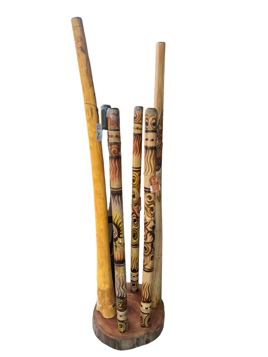 Didgeridoo Stand display Wood 18" diameter Heavy Strong Stable Terre.USA