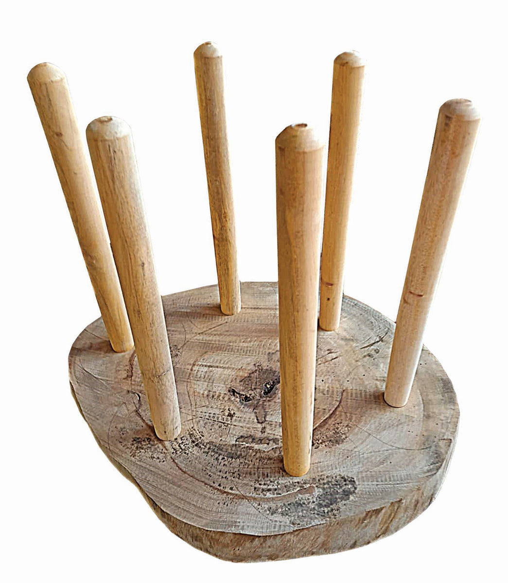 Didgeridoo Stand display Wood 18" diameter Heavy Strong Stable Terre.USA