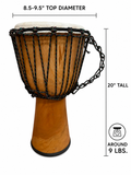 Djembe Beginner Drum 20" Tall 8.5-9.5" Head Mahogany Wood Goat Skin