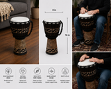 Djembe Standard Linecarv, 16" tall,  8" head, NK047
