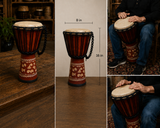 Djembe Standard Linecarv, 16" tall,  8" head, NK149
