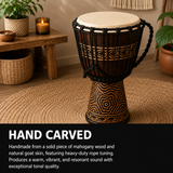 Djembe Standard linecarv, 24" tall, 12" head, NK047