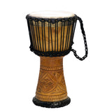 New Djembe Master Mali Style Carved, 20" tall, 11" head