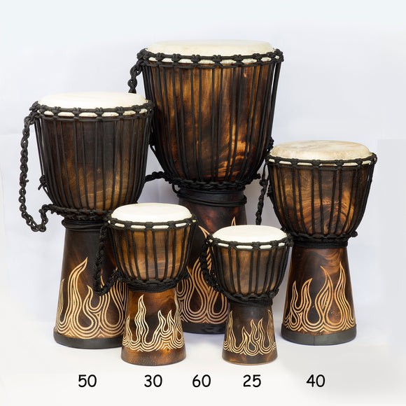 Handcrafted Djembe Drums - Carved Flamme Collection - Authentic Sound- Perfect for Beginners and Pros 10