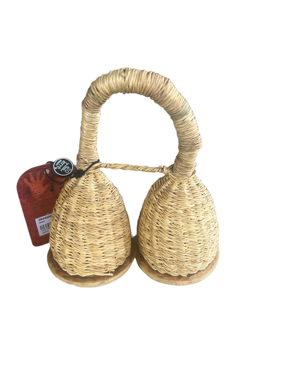 Caxixi from Africa, made of rattan, size: diameter: 3.15 inch, length: 6.7 inch