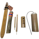 Natural sound set, 6 pieces, Bird Flute, Whistles made of bamboo, Thunder maker, Cactus Rain Stick, Bullroarer