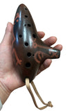 Terre 12 Hole Andean Ceramic Ocarina Chile Handmade Folk 4 x 6 Inch