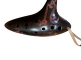 Terre 12 Hole Andean Ceramic Ocarina Chile Handmade Folk 4 x 6 Inch