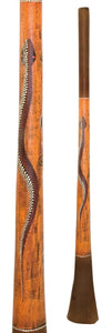 Baked wood Didgeridoo Paint 59 inch F, 2" mouth, 6.5" big bell end