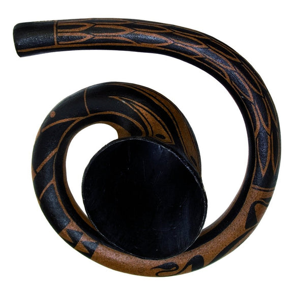 Didgeridoo, Baked wood Didgehorn Maori Cis, 15