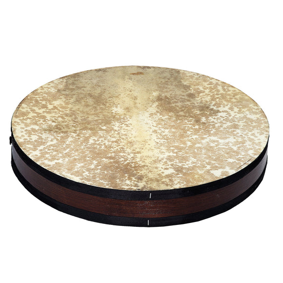 Natural Sounding Percussion Ocean Drum with Wave Beads and Hardwood Frame, Goat and Plexy-Skin 16