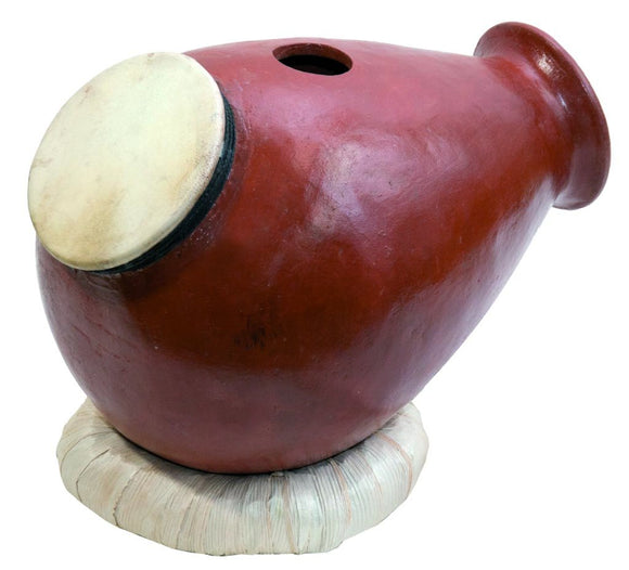 Udu clay drum with goat skin oben