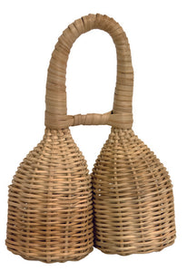 Caxixi from Africa, made of rattan, size: diameter: 3.15 inch, length: 6.7 inch