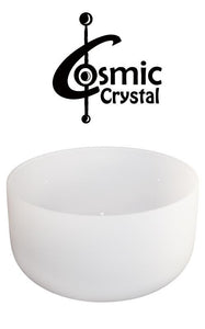 frosted Crystal Singing Bowl 7 inch, mallet and rubber ring included