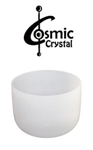 frosted Crystal Singing Bowl 11 inch, mallet and rubber ring included